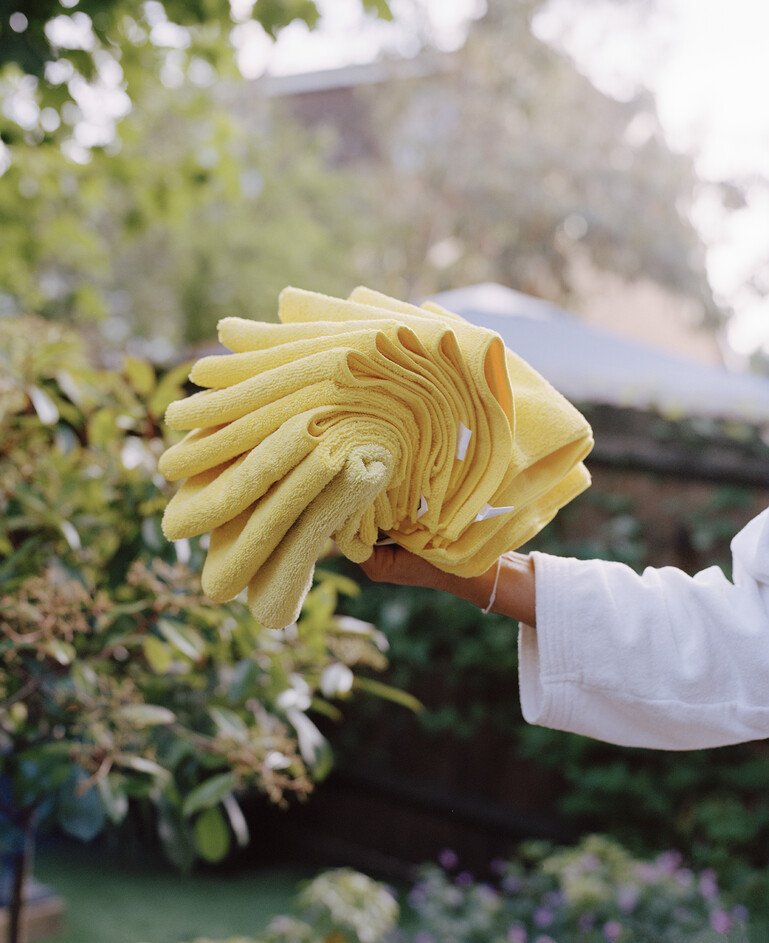 A bundle of yellow cloths