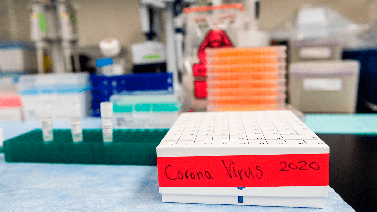 Three potential coronavirus vaccines in a tray 