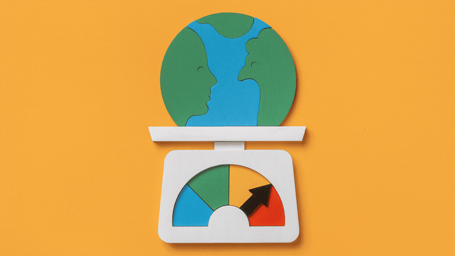 Illustration showing the globe on a scale.