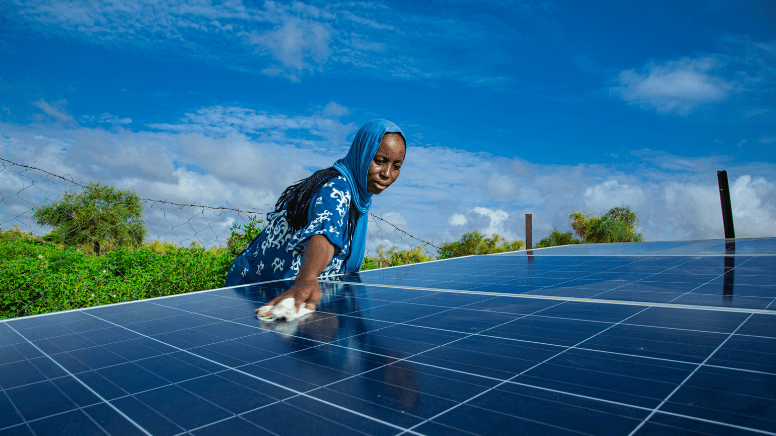 A women’s cooperative use solar energy to supply water to a market garden, Mauritania.